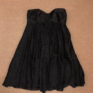 Black strapless zebra raised print dress